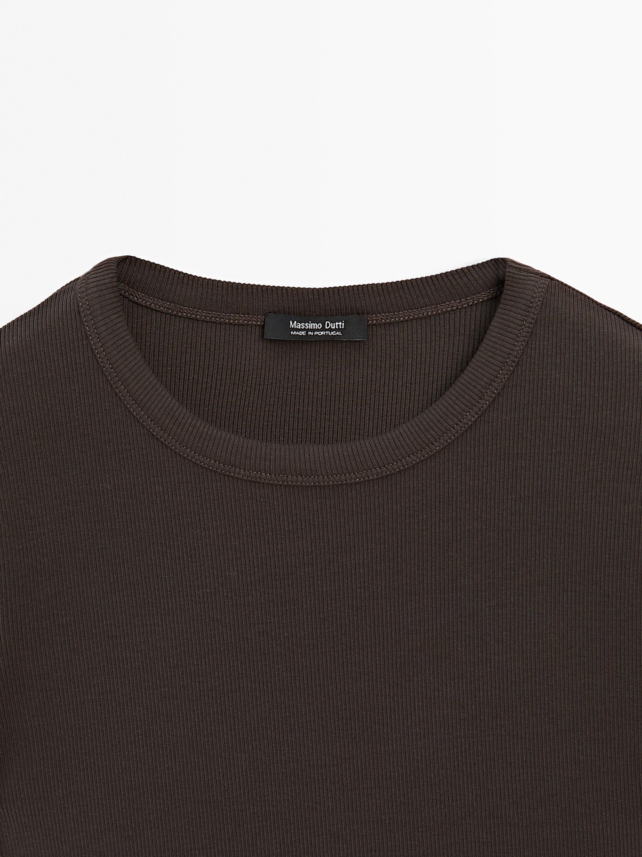 Ribbed heavy weight short sleeve T-shirt